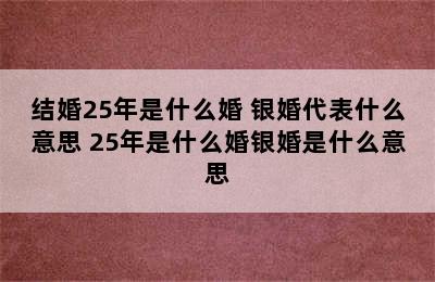 结婚25年是什么婚 银婚代表什么意思 25年是什么婚银婚是什么意思